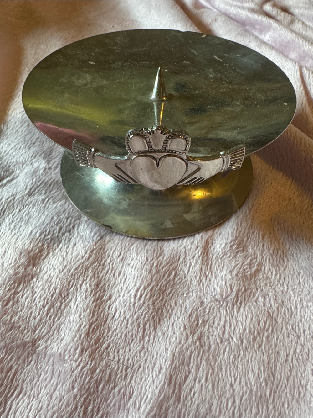 Brass Claddagh Accent Stand - Candle Stand